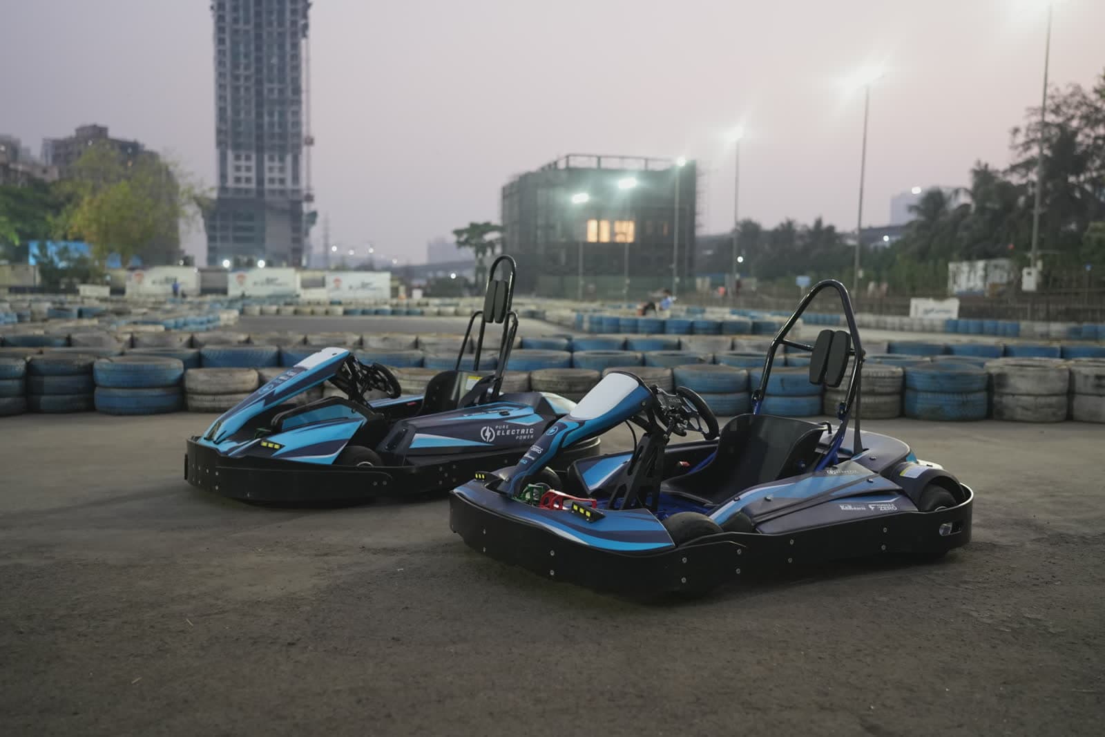Two Formula-Zero kart models on track